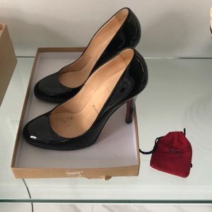 Christian Louboutin black patent heels. Size 7